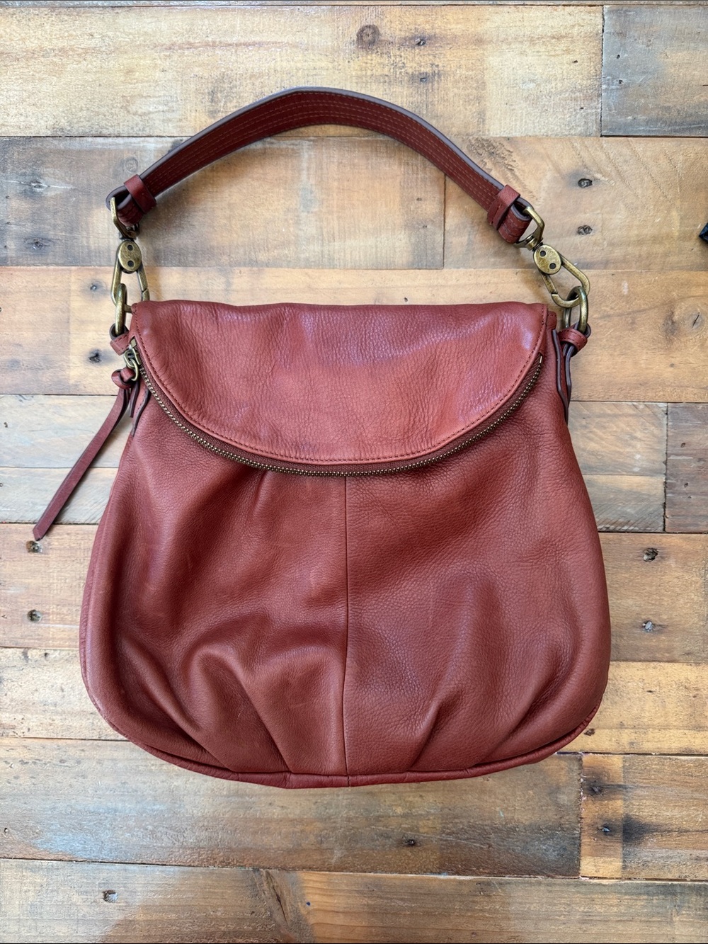 margot Cognac Leather Hobo Bag EUC